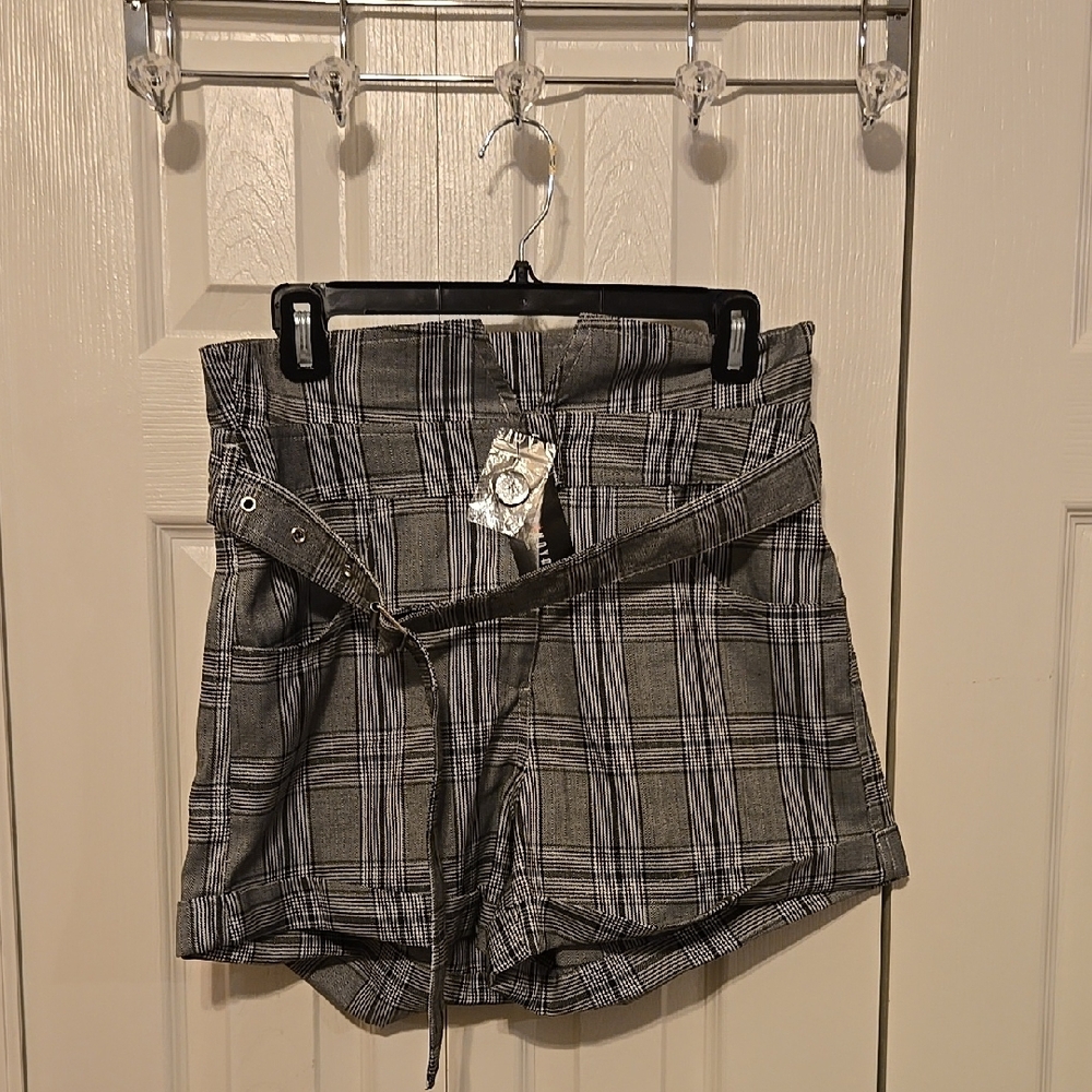 Plaid Gray Women's Shorts
